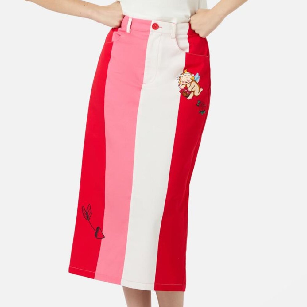 Dangerfield Size 20 Love Letter Midi Skirt Valentines Day LoveCore Kawaii Bottom